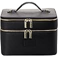 ETOILE - Duo Vanity Case Black - Large Functional Travel Makeup Bag Organizer with Removable Divider & Mirror