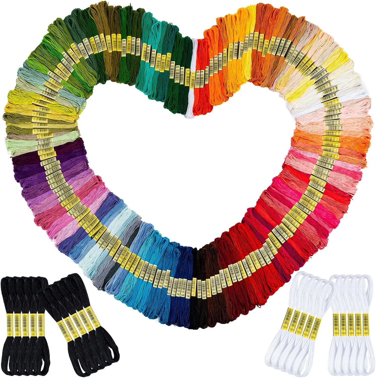 220 Pcs Embroidery Threads, Colourful Embroidery Floss for Friendship Bracelets, Cross Stitch Threads, Craft Floss, Braided Bracelets