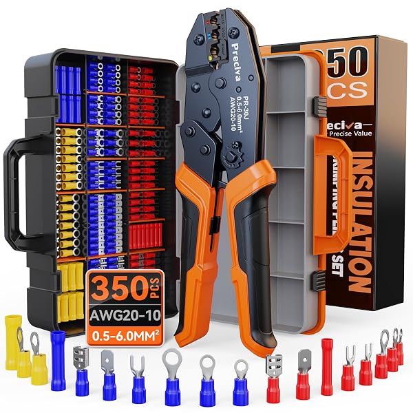PRECIVA INSULATED CRIMPING TOOL SET WITH STORAGE CASE,...