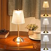 Amingulry Cordless Table Lamp, 4000mAh Rechargeable Battery Operated Lamp, 3 Color Modes & Stepless Dimmable LED Touch Lamp, Portable Crystal Metal Beside Lamps for Bedroom Restaurant Outdoor(Black)