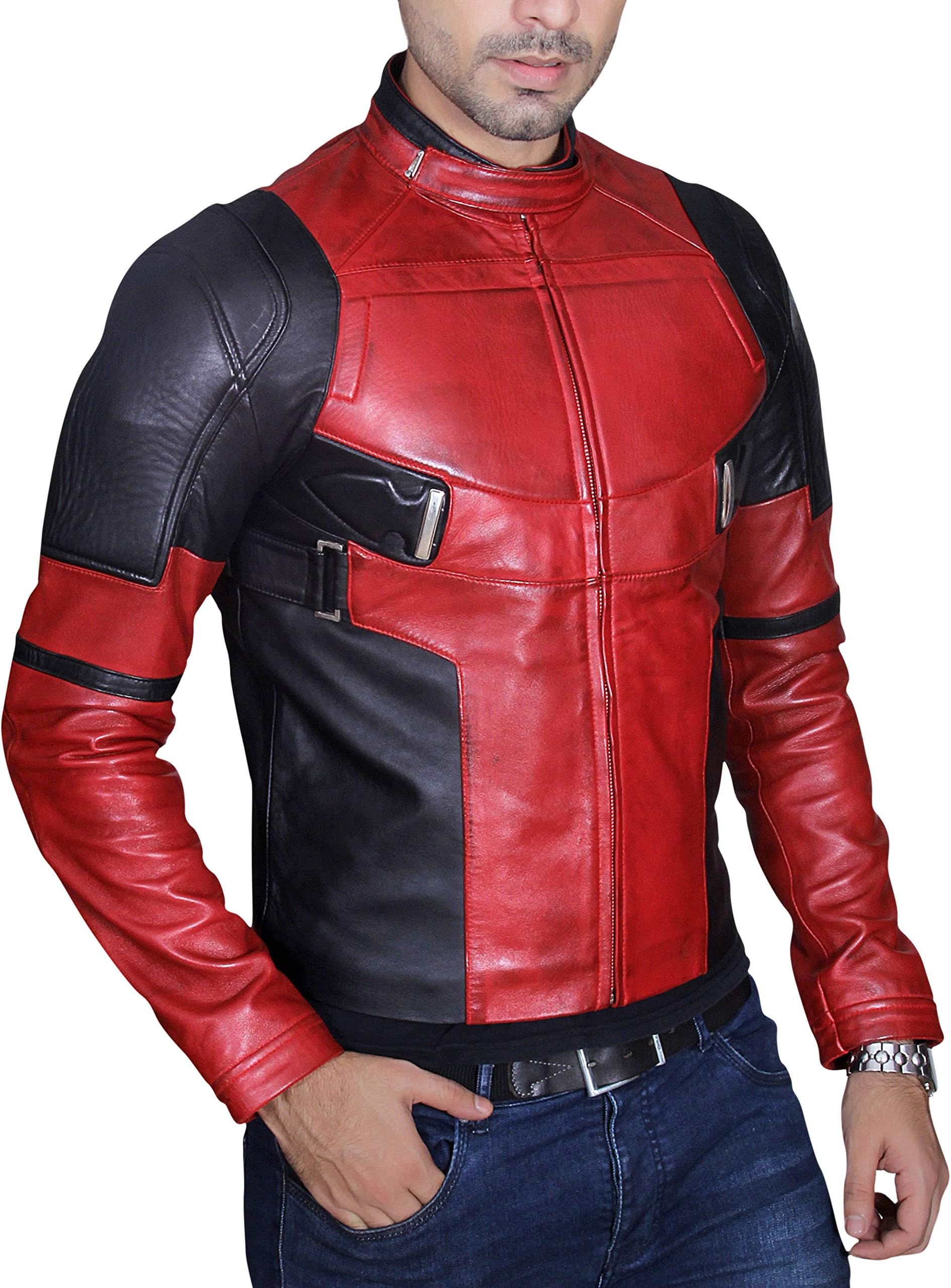 Men's Fashion Deadpool Wade Wilson Ryan Reynolds Synthetic Leather Jacket