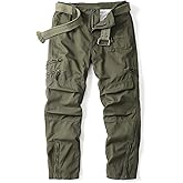 AKARMY Cargo Pants for Men Camo Work Cotton Tactical Military Ripstop Casual Pant Hiking with Multi Zipper Pockets