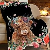 Mecowcm Highland Cow Blanket Cute Cow Plush Throw Blanket Super Soft Cozy Warm Fleece Highland Cattle Bedding Blanket Gifts for Kids Girls Boys Women 40"X50"