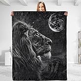 dhakalrlde Lion Blanket Flannel Throw Blanket - Soft Plush, Comfy, Lightweight, Warm, Fuzzy, All-Season Gift for Sofa, Bedroom, Bed, Living Room, Outdoor Use for Men Women 50in×60in