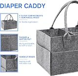 Yueshop Grey Felt Baby Diaper Caddy Nursery Storage Wipes Bag Nappy Organizer view 3