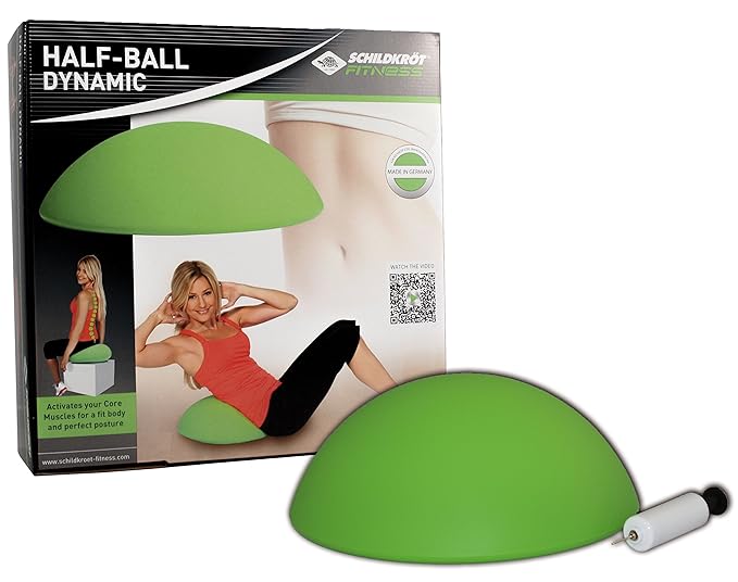 Schildkröt Fitness Half-Ball Dynamic, Balancetrainer, inkl. Handpumpe & Übungsposter, 960038