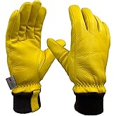 SKYDEER Luxury Premium Full Deerskin Leather Soft Winter Gloves, Extra Warm 100G 3M Thinsulate, Thermal Insulated (SD2211KW)
