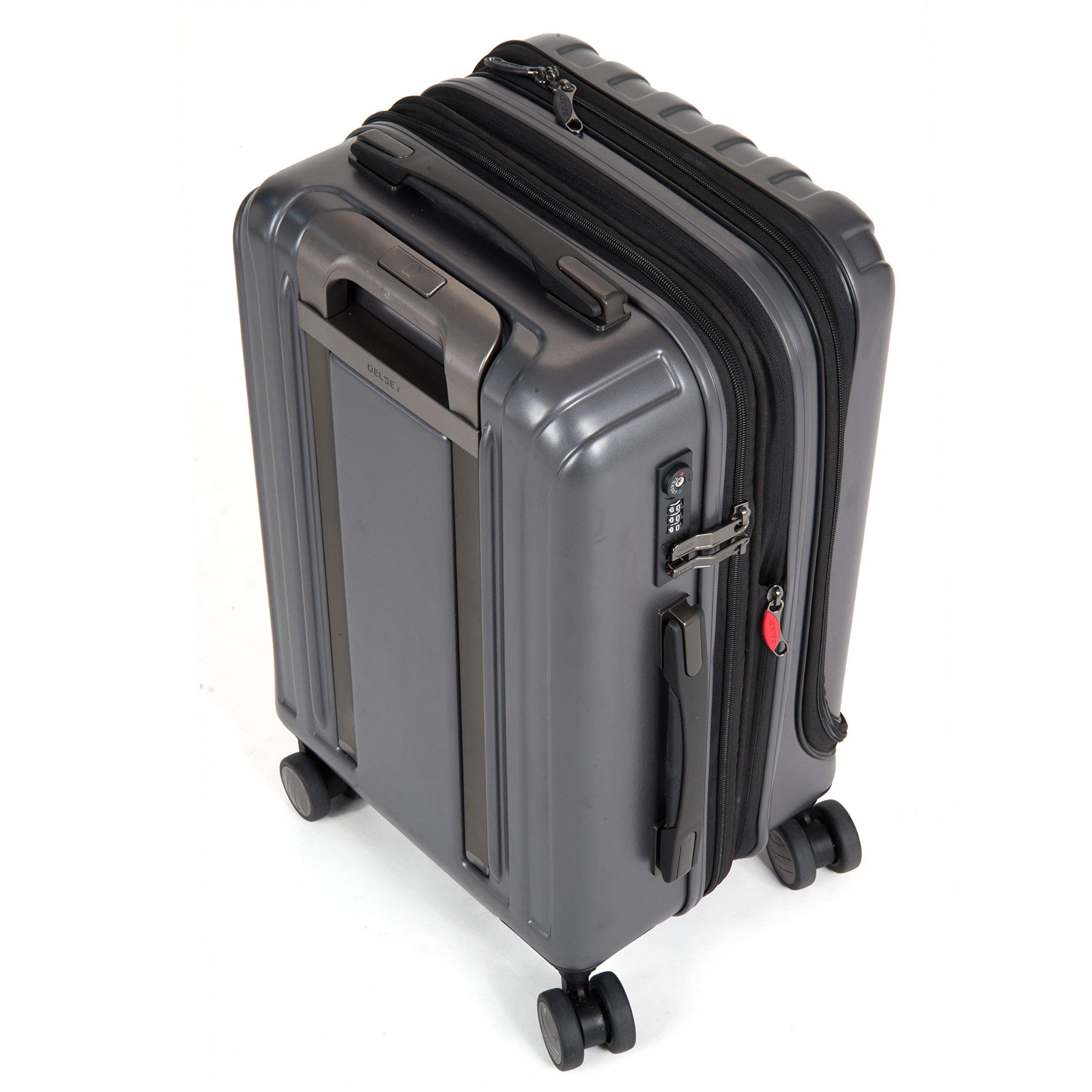 DELSEY PARIS Titanium Hardside Expandable Luggage with Spinner Wheels Checked Luggage, Black Cherry Red, Checked-Large 29 Inch