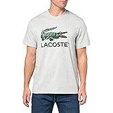 Lacoste Men's Signature Print Cotton T-Shirt, Silver Chine, Large
