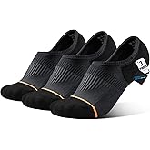 BRISIRA Bamboo Viscose Compression No Show Socks Men Athletic Running Extra Cushion Moisture Wicking No Blister Sport Low Cut