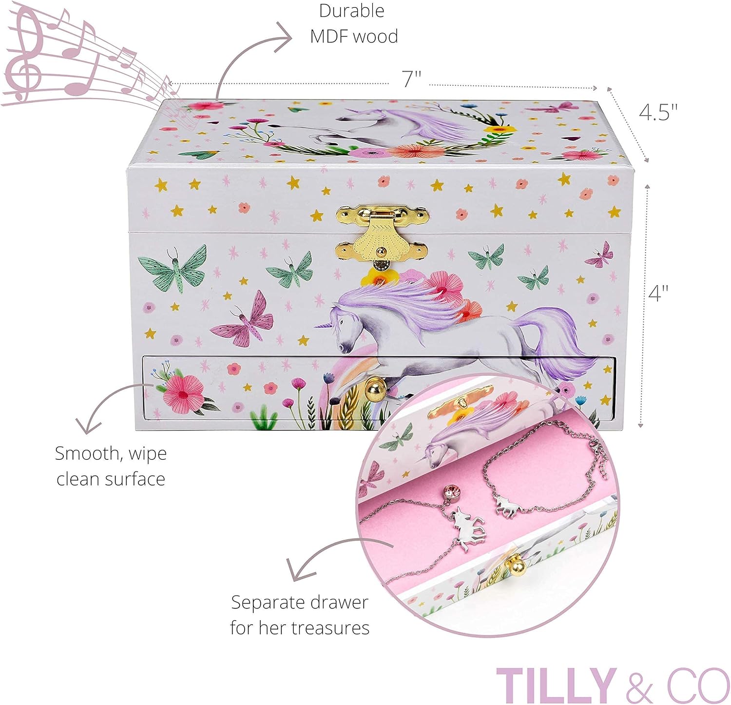 Unicorn Jewelry Box for Girls - 3 Unicorn Gifts for Girls - Girls Jewelry Box - Girls Jewelry Set - Unicorn Music Box for Girls - Unicorn Jewelry for Girls: Home Improvement