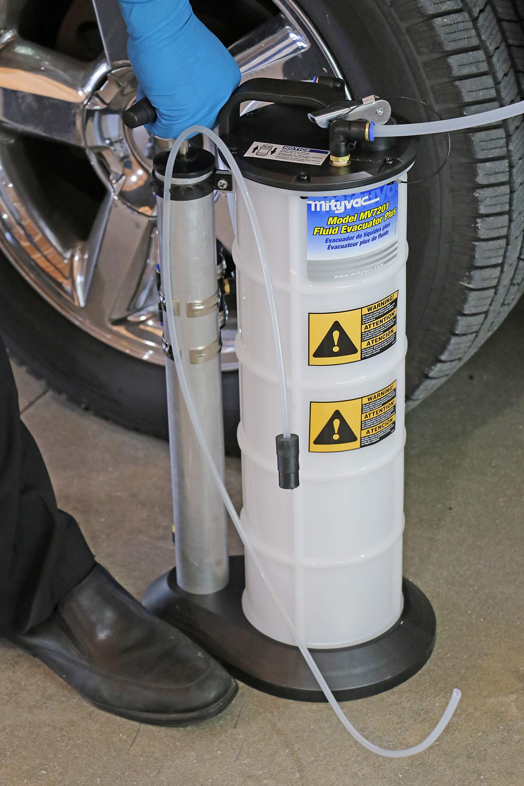 Mityvac 7201 Manual Fluid Evacuator Plus with 2.3 Gallon Reservoir; Evacuates or Dispenses