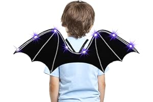 Lulu Home Bat Wings for Kids, Black Wings for Halloween Costume Vampire Witch Dress Up Role Play Props Party Decoration
