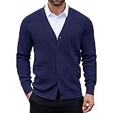 COOFANDY Men's Cardigan Sweaters with Button Lightweight Casual V Neck Long Sleeve Pockets Knitted Sweater