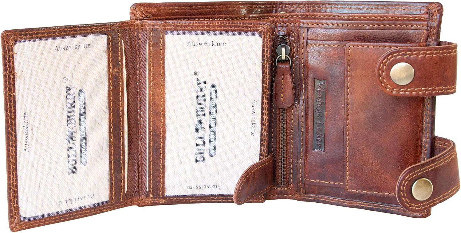 Glazed Genuine Leather Biker's Wallet with RFID (Data Protection), Two Buckles and a Metal Chain - Image 5