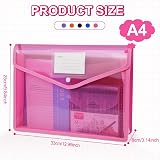 Vicloon A4 Plastic Wallets 5pcs Translucent Folders with Snap Closure view 2