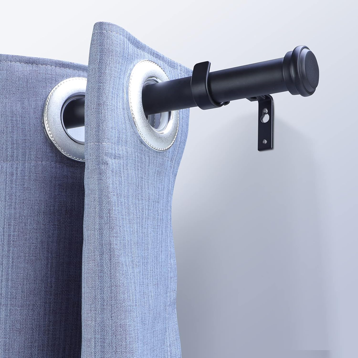 OLV Mate Black 2 Pack Curtain Rods for Window 28-48 inch, Adjustable Single Window Curtain Rods With Finials,Drapery Rods of Window Treatment,1 inch Diameter,Set of 2: Home Improvement