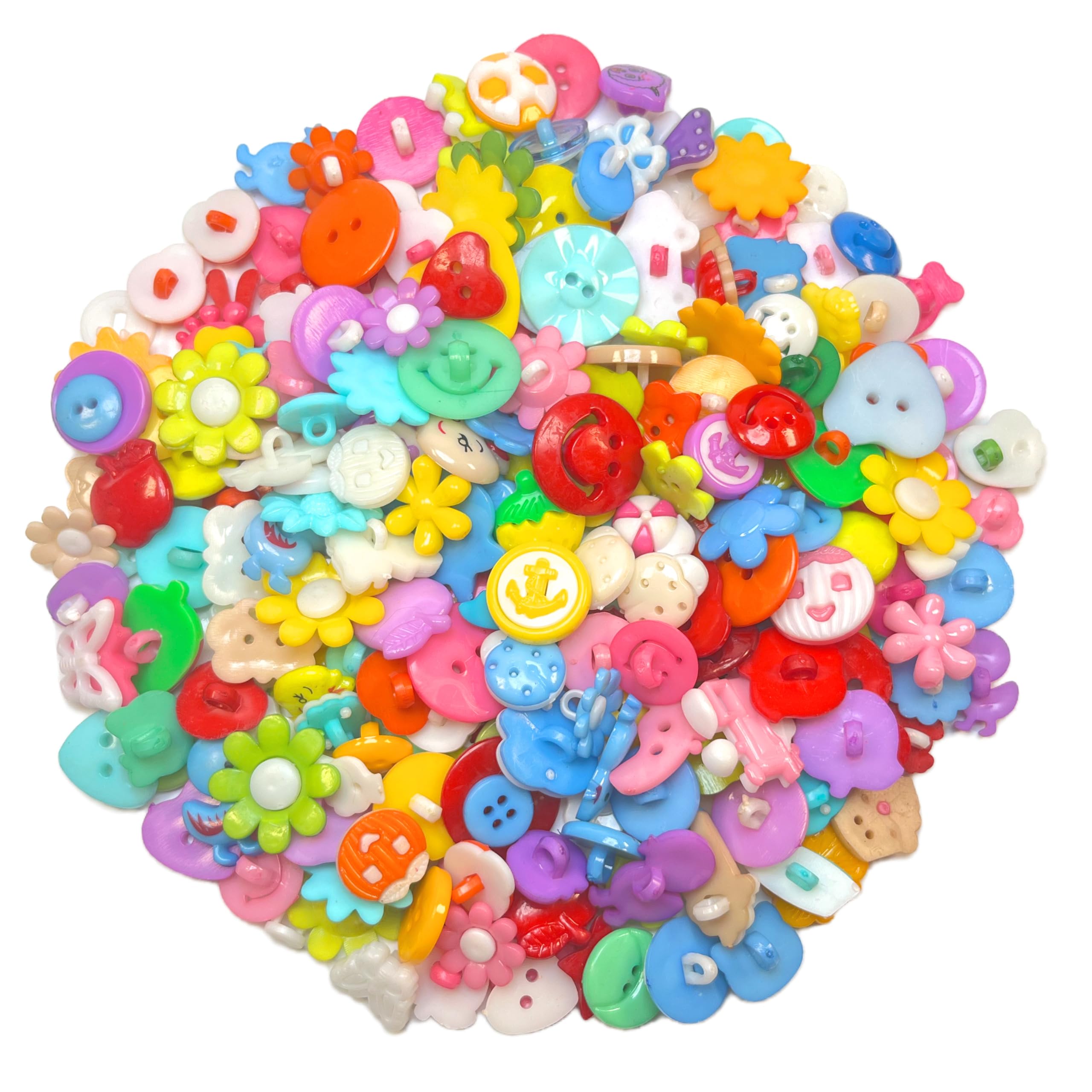 Random 50g (About 100pcs) Small Cute Plastic Buttons Assorted Sizes for Crafts Sewing DIY Manual Button Painting DIY Handmade Ornament Buttons (Mixed Color)