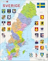 Larsen A7 Sweden Political Map Jigsaw Puzzle 70 Pieces Swedish Edition view 1