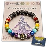WICCSTAR Chakra Bracelet For Women. Healing Crystals For anxiety relief and Aromatherapy