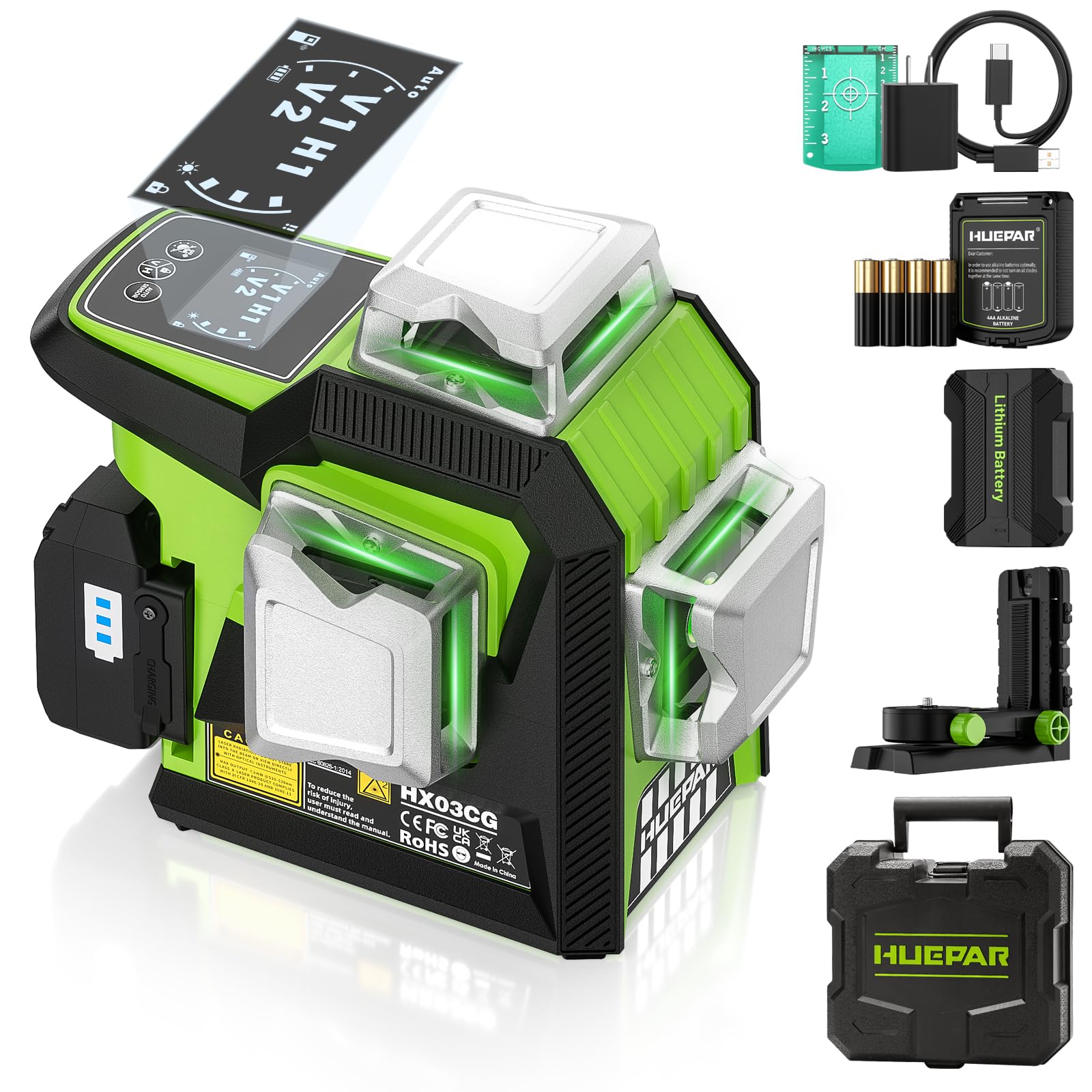 Huepar Laser Level 360 Self Leveling 1/13In High