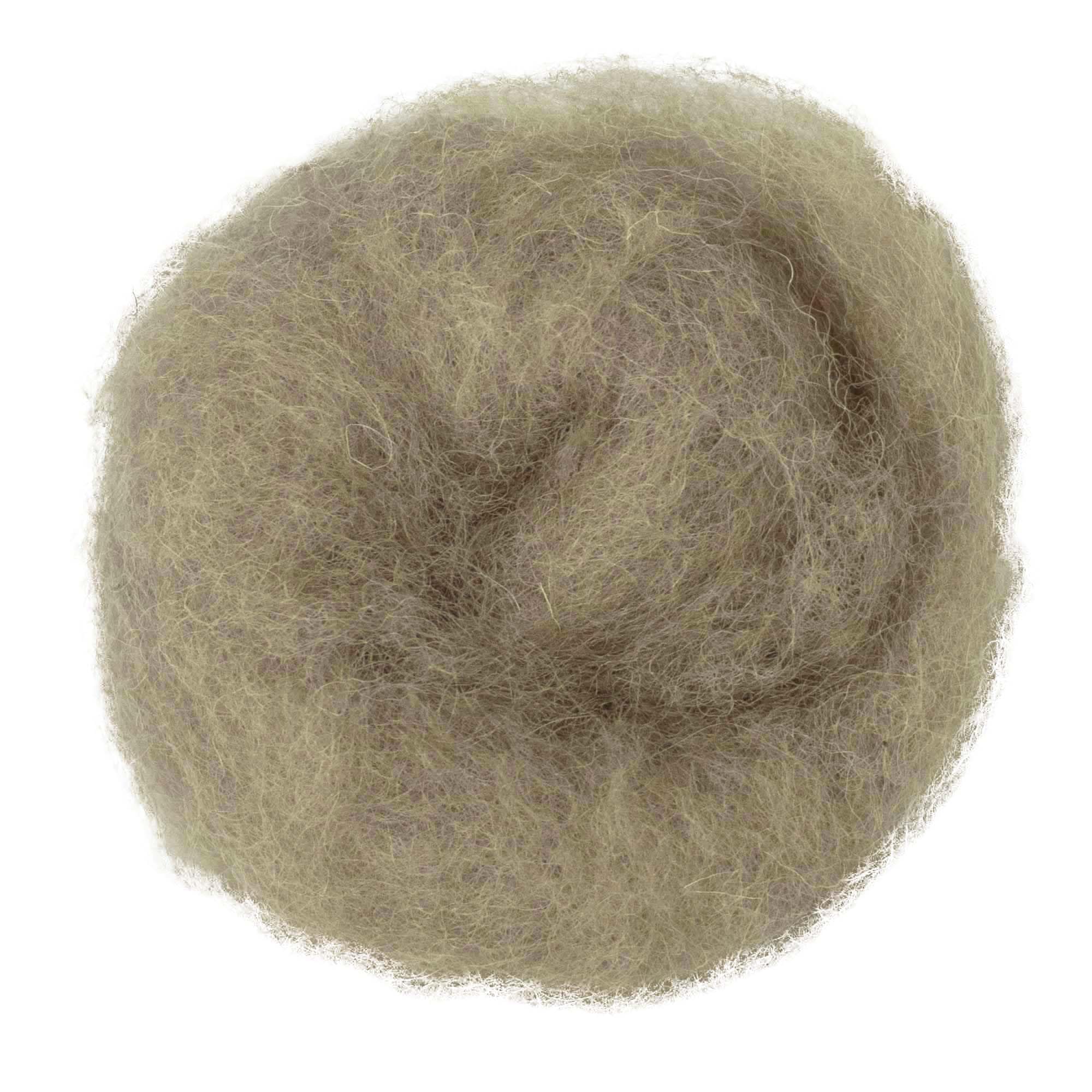 The Felt Box Carded Needle Felting Wool Maori DHG Natural Carded Batt with Coarse Short Fibres 100g -Earth