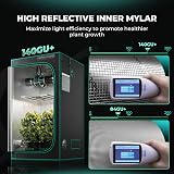 Mars Hydro 60x60x140 cm Grow Tent Reflective Mylar with Floor Tray View Window view 3