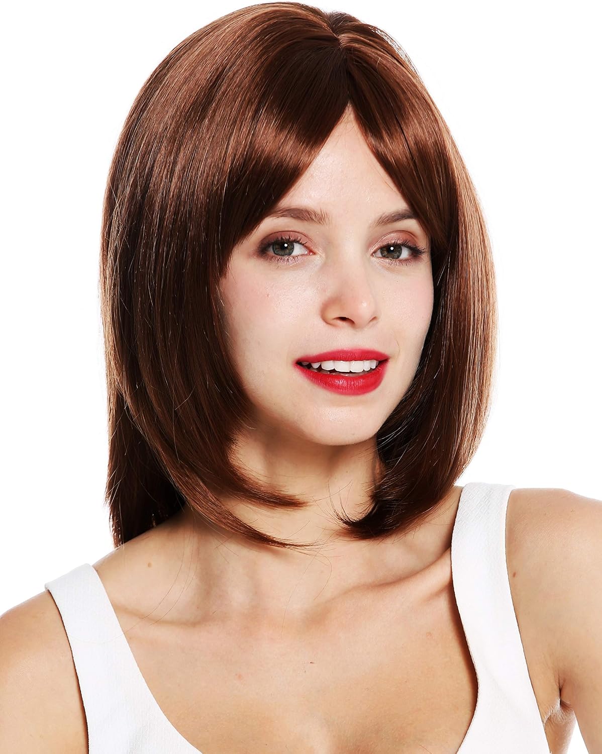 WIG ME UP, VK-48-30 quality women's wig shoulder length layered long fringe parted light copper brown, Copper brown (30) - Image 3