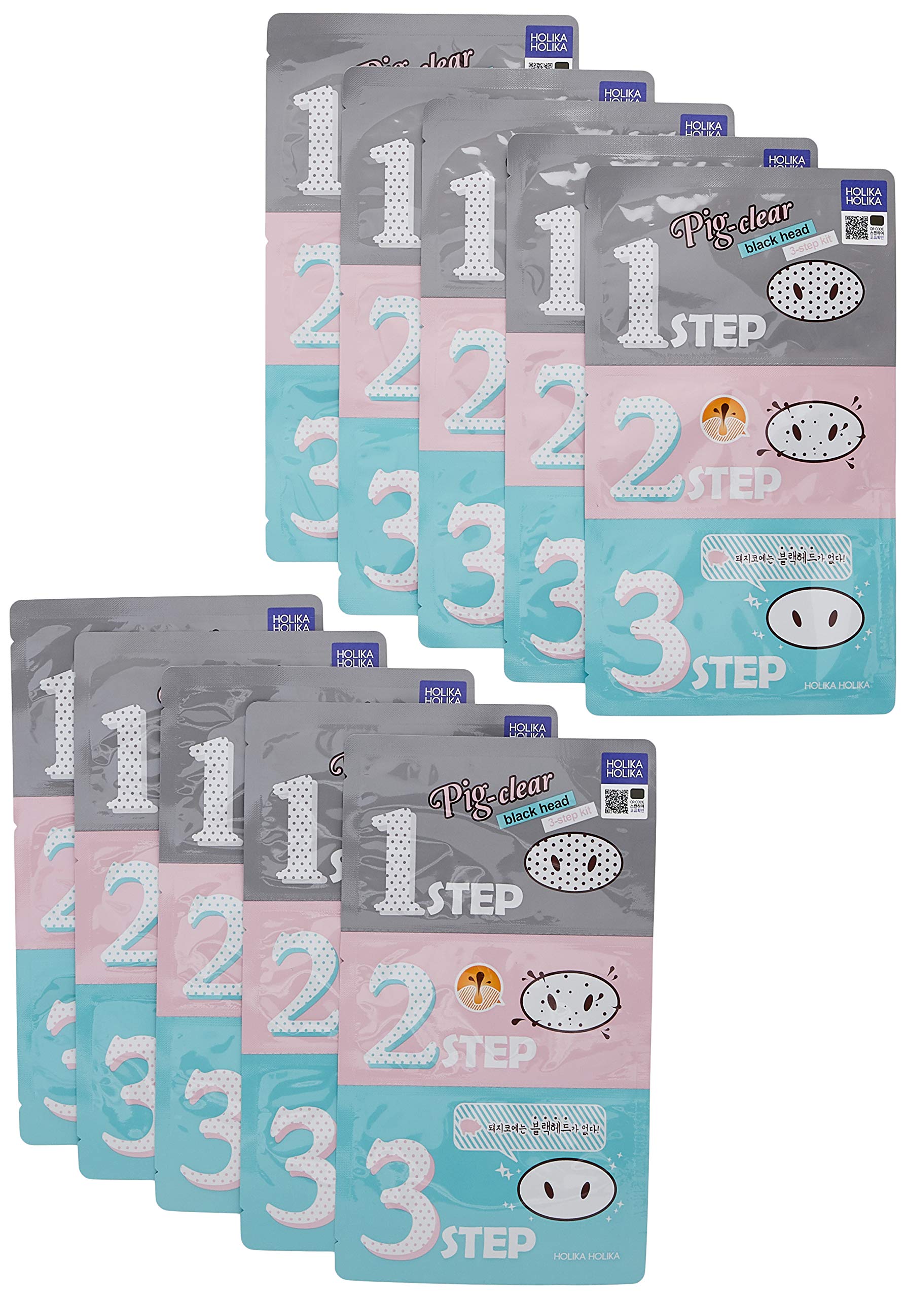 Holika Holika Pig Nose Clear Black Head 3 Step Kit x ​​10ea