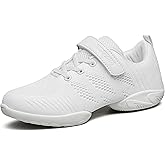 BAXINIER Girls White Cheerleading Dance Shoes Breathable Youth Cheer Competition Sneakers Athletic Training Tennis Shoes
