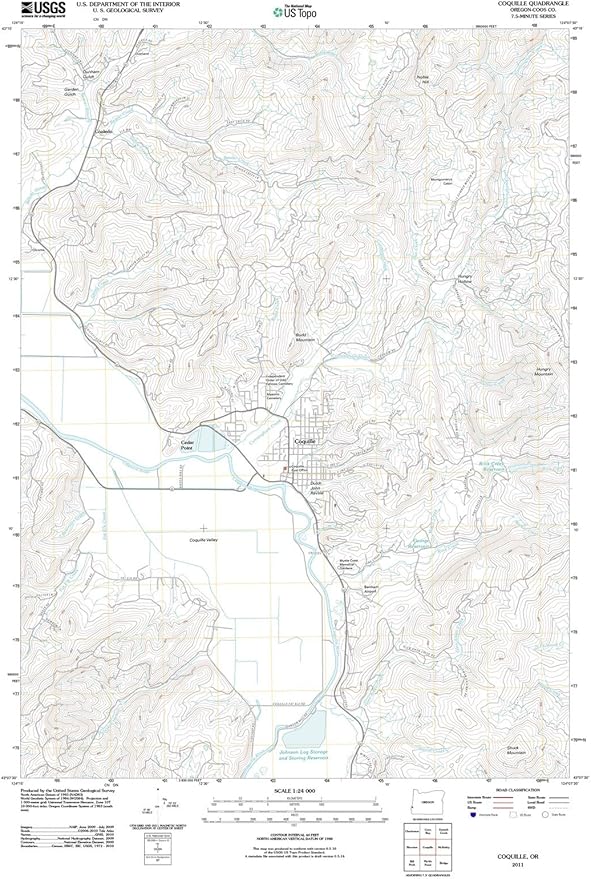 2011 Coquille, OR Oregon USGS Historical Topographic
