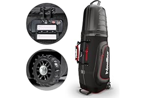 NOVATOUR Golf Travel Bag for Airlines: Hard Case Top, Waterproof Zippers, 1680D Oxford Fabric, Built-in TSA Lock, Oversized Tank Wheels, Lightweight, Easy to Maneuver – Maximum Club Protection