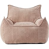 EBENCHICO Giant Bean Bag Chair Sofa for Adults Teens, Comfy Corduroy Large Bean Bag Chairs with Armrests for Bedroom Living Room, Adult BeanBag Lazy Sofa Couch Chairs with Filler Included