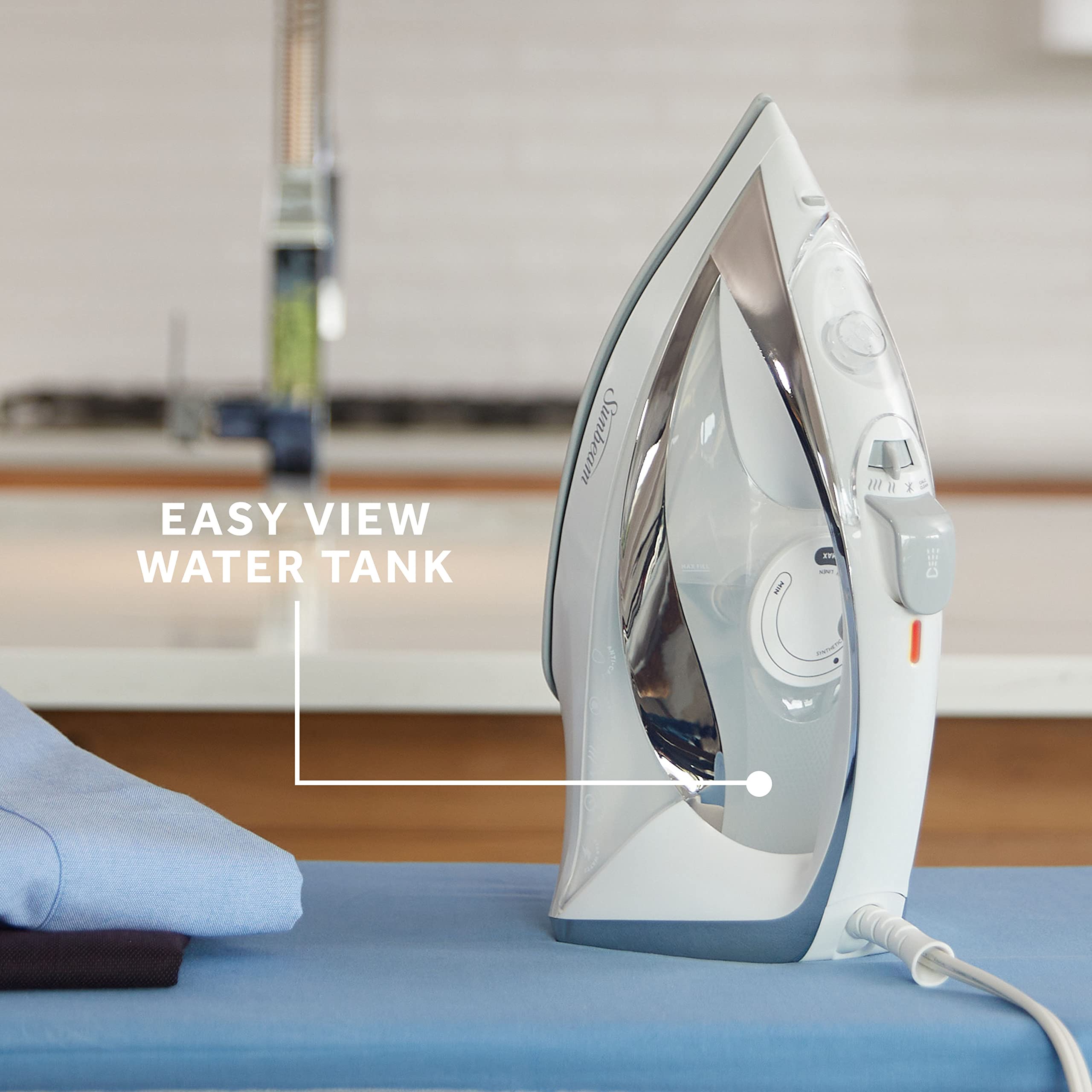 Sunbeam Turbo Steam Iron, 1700 Watt, Nonstick Ceramic Soleplate