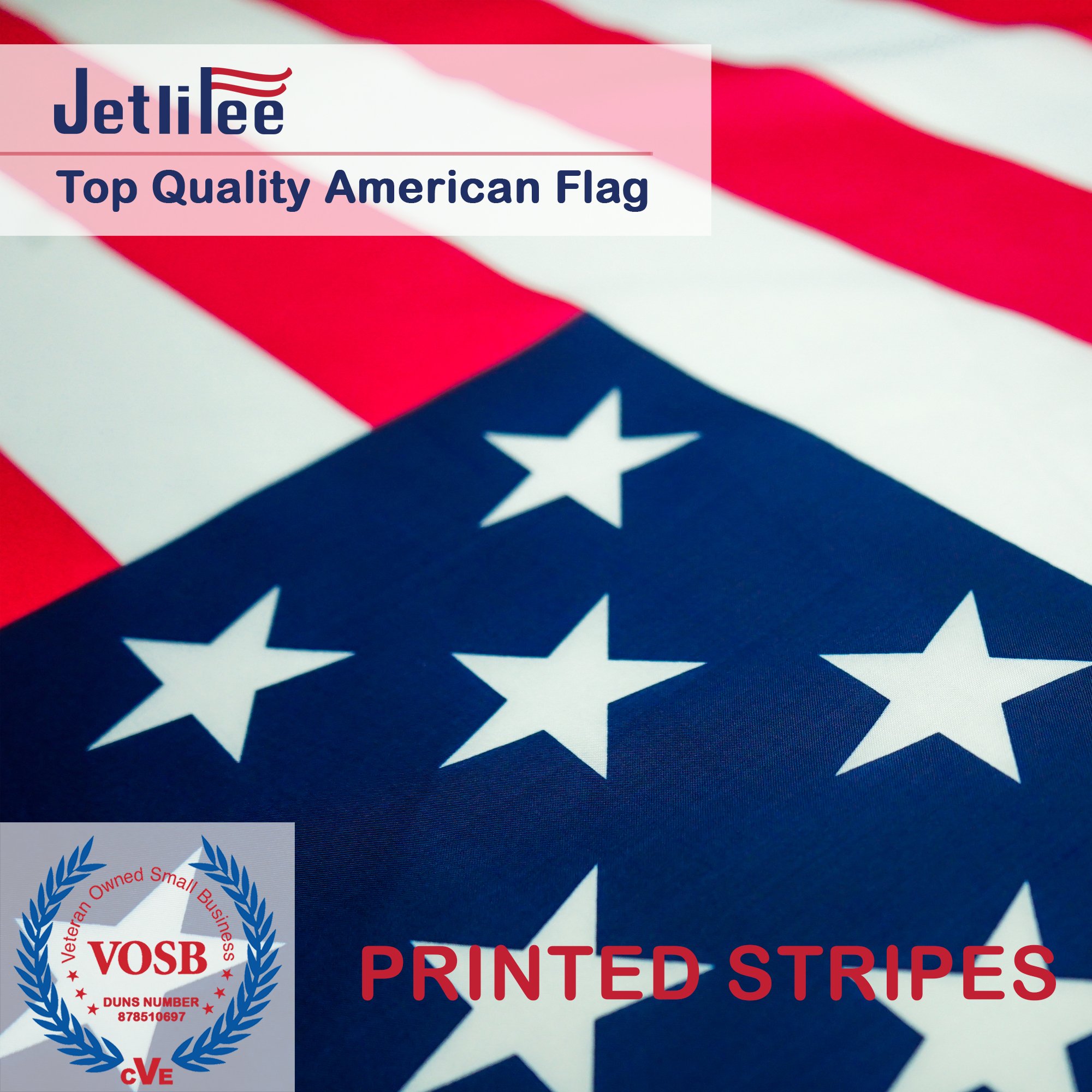 American Flag: Print 3x5 FT US Flag / USA Flag - American flags for Indoor and Outdoor
