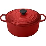 Le Creuset Signature Enameled Cast-Iron 5-1/2-Quart Round French (Dutch) Oven, Cerise (Cherry Red)