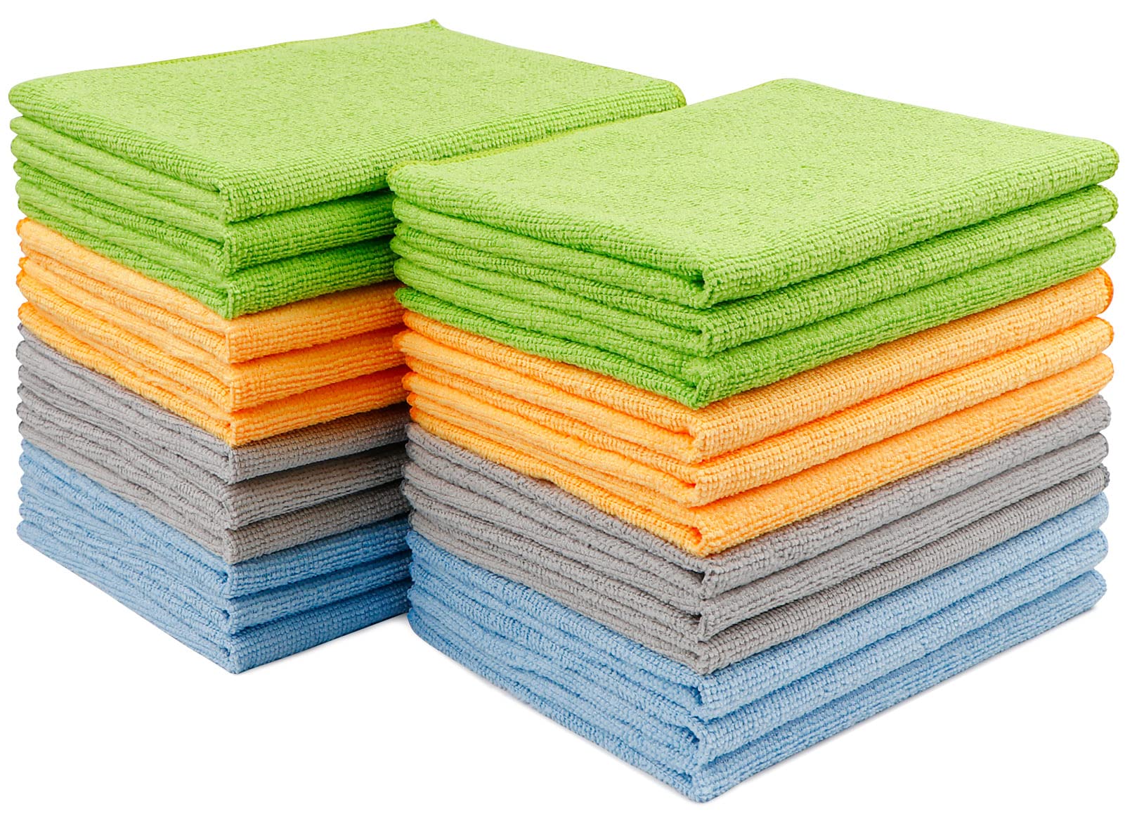 AIDEA Microfibre Cloth 24 Pack-Premium All-Purpose Cleaning Cloths for Cars-Soft & Absorbent Lint Free Streak Free Wash Cloth for House, Kitchen, Windows,30X40CM