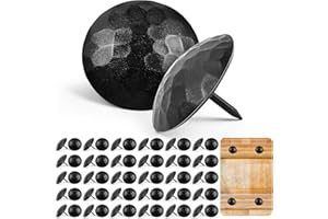 Otoolling 50 Pcs Large Iron Clavos Decorative Nails Iron Antique Clavos Fasteners Ornamental Rustic Accent for Wood Doors, Shutters, Faux Wood Beams, Gates and Furniture (1.5 Inch,Black)