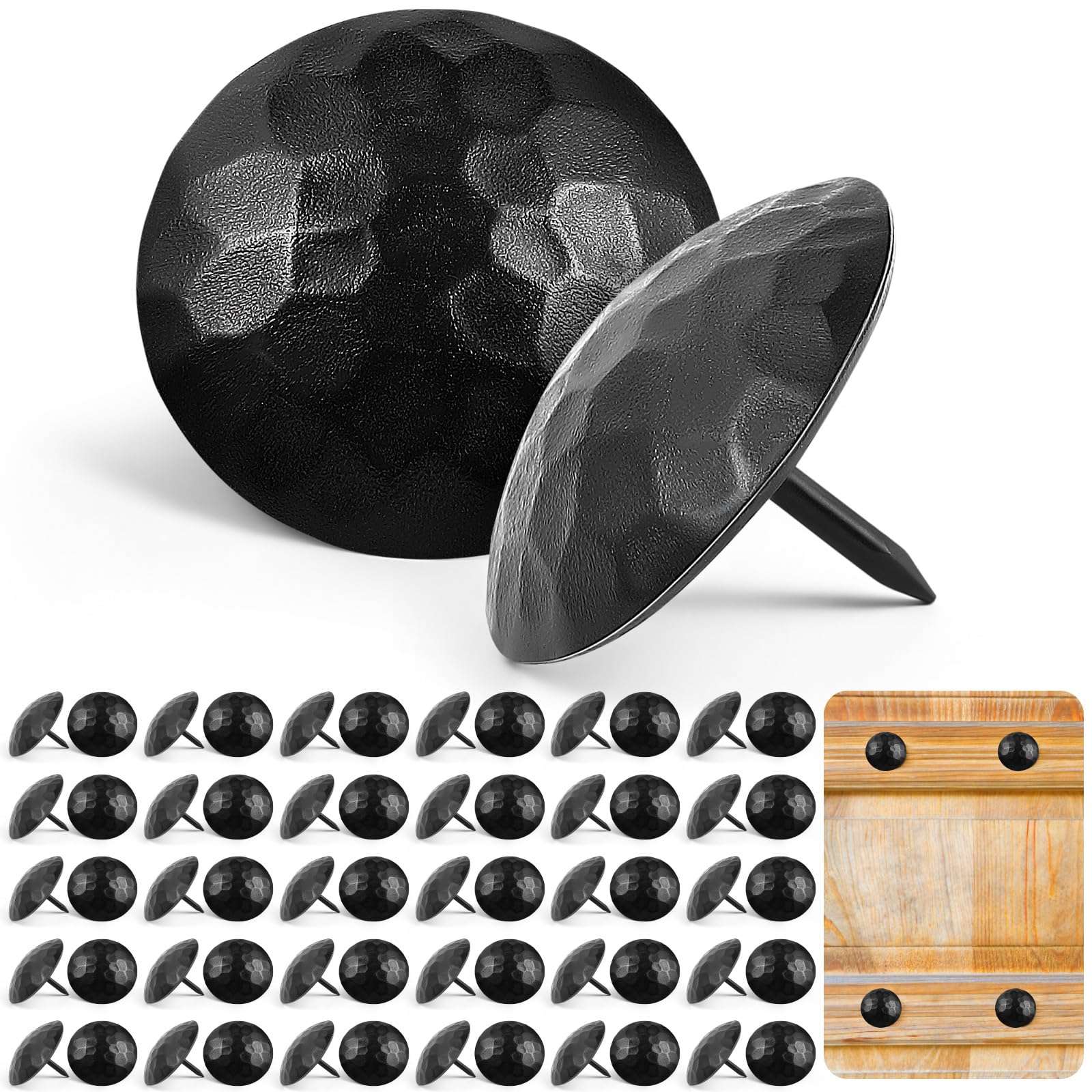 Photo 1 of Otoolling 50 Pcs 1.5 Inch Large Round Iron Clavos Decorative Nails Iron Antique Clavos Fasteners Ornamental Rustic Accent for Wood Doors, Shutters, Faux Wood Beams, Gates and Furniture