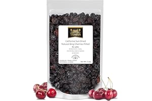 Traina Home Grown California Sun Dried Natural Pitted Cherries - Healthy, Natural, No Added Sugar, Non GMO, Gluten Free, Kosher Certified, Vegan, Dark Red, Packed in Resealable Pouch (2 lbs)