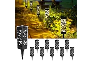 SUNCKET Solar Pathway Lights, 10 Pack LED Solar Outdoor Lights, New Upgraded Up to 12Hrs Garden Decor, Solar Powered Landscape Lighting for Yard Patio Walkway Driveway Christmas