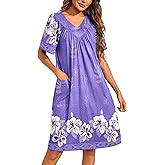 Ekouaer Womens House Dress Floral Print Moo Moos Nightgowns Moomoo Dresses Mumus with Pockets