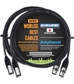 Worlds Best Cables 2 Units - 10 Foot - WBC-PRO-Quad Ultra-Silent Ultra-Flexible Balanced Star-Quad Cable With Amphenol Male & Female XLR Plugs & Black Subwoofer Rca Cables