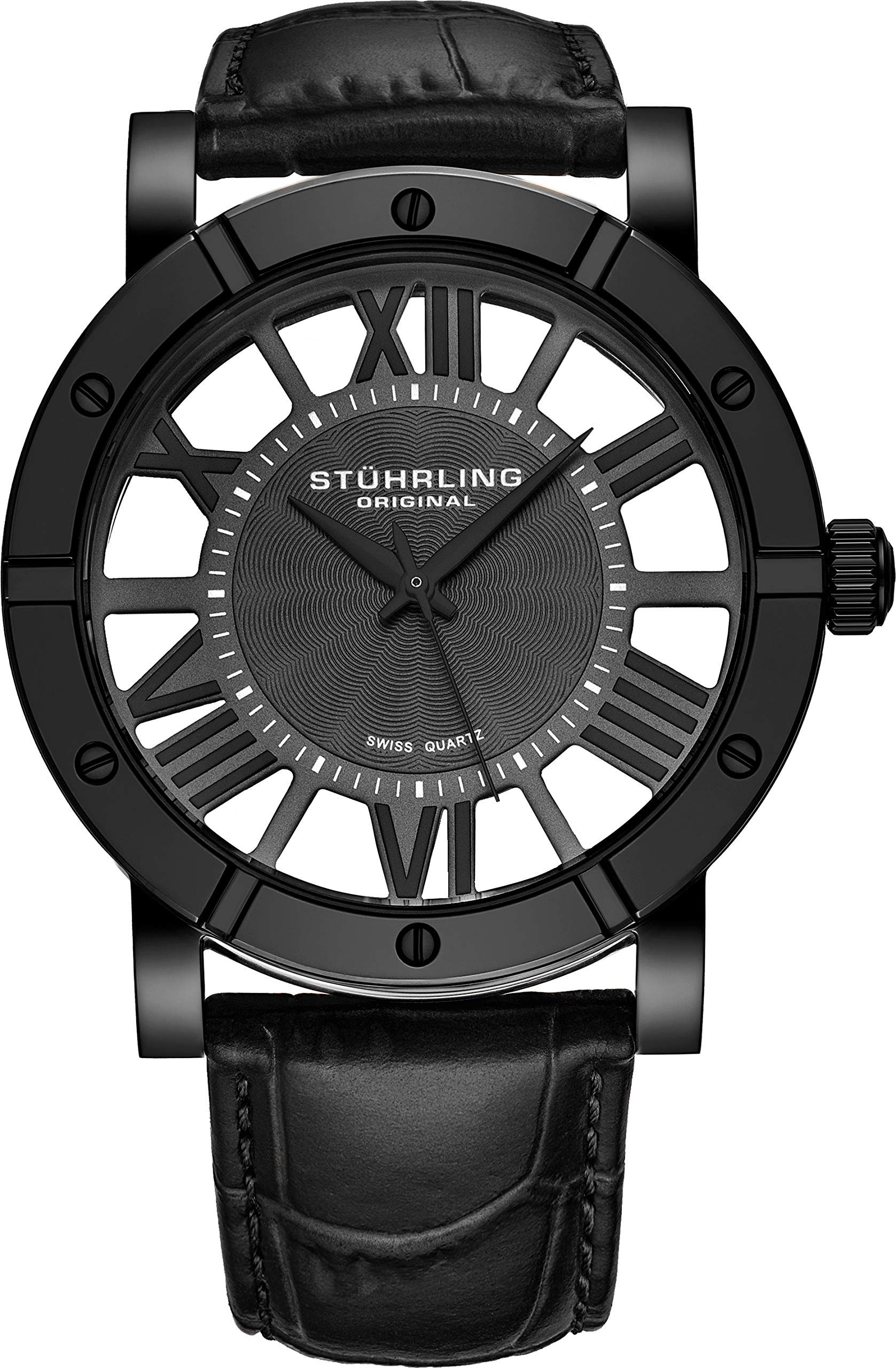 Stuhrling Original Mens Watch Leather Strap - Swiss Quartz Ronda Movement