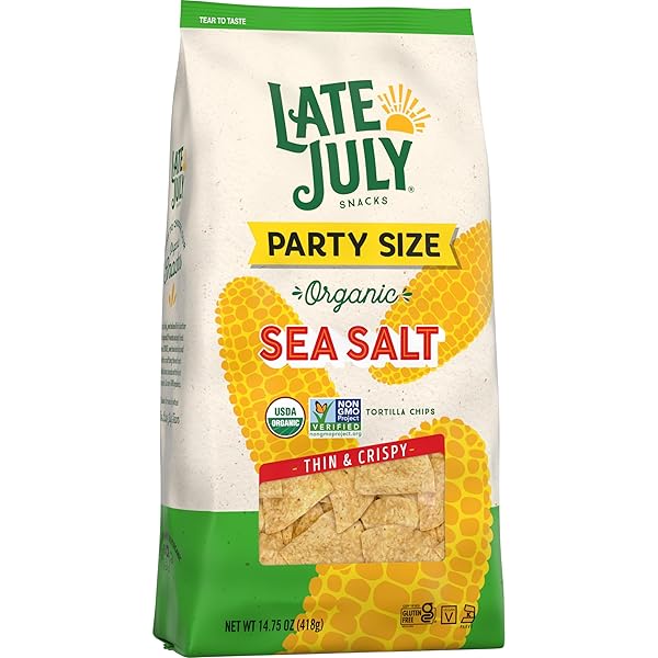 LATE JULY SEA SALT ORGANIC TORTILLA CHIPS, 14.75 OZ BAG