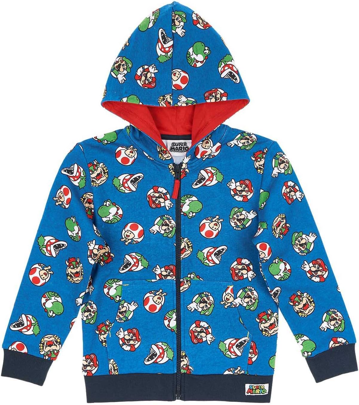 SUPER MARIO BROS Sweat Jacket with Hood, Blue