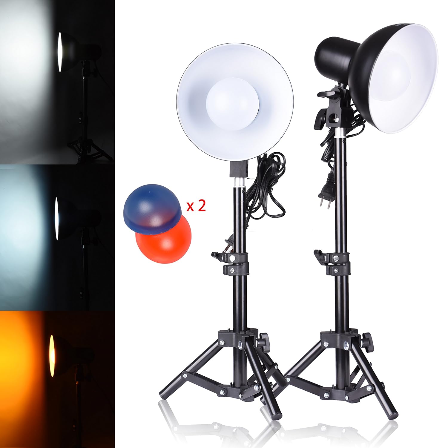 Emart 2 x 15W Table Top Photography Studio LED Lighting Kit with Light Stand Tripod