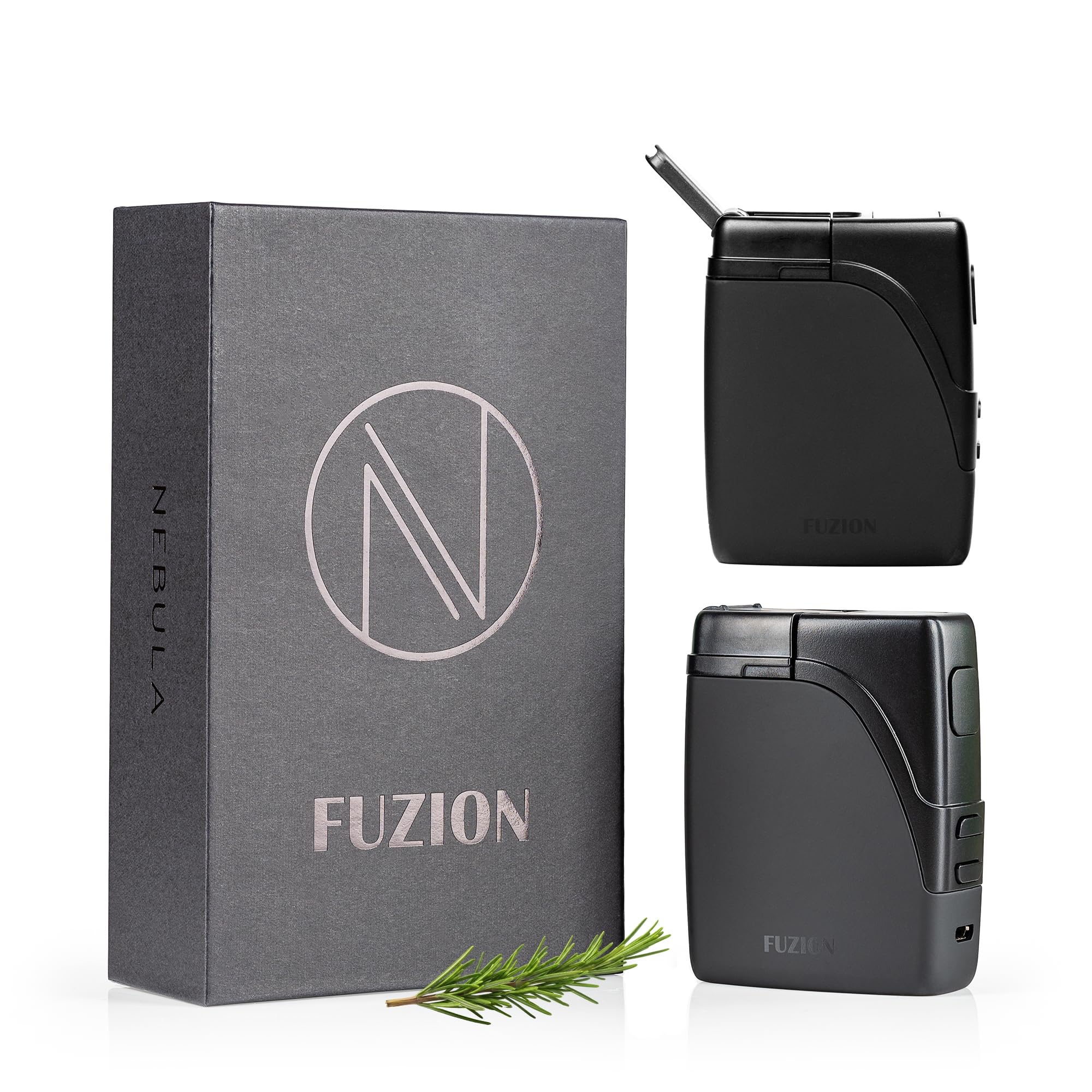 Nebula Fuzion Dry Herb Vaporizer | Portable Herbal Vaporiser with LED Display, USB Rechargeable, Ceramic Chamber 100-230°C Temperature Control | Matte Black | Accessories Included