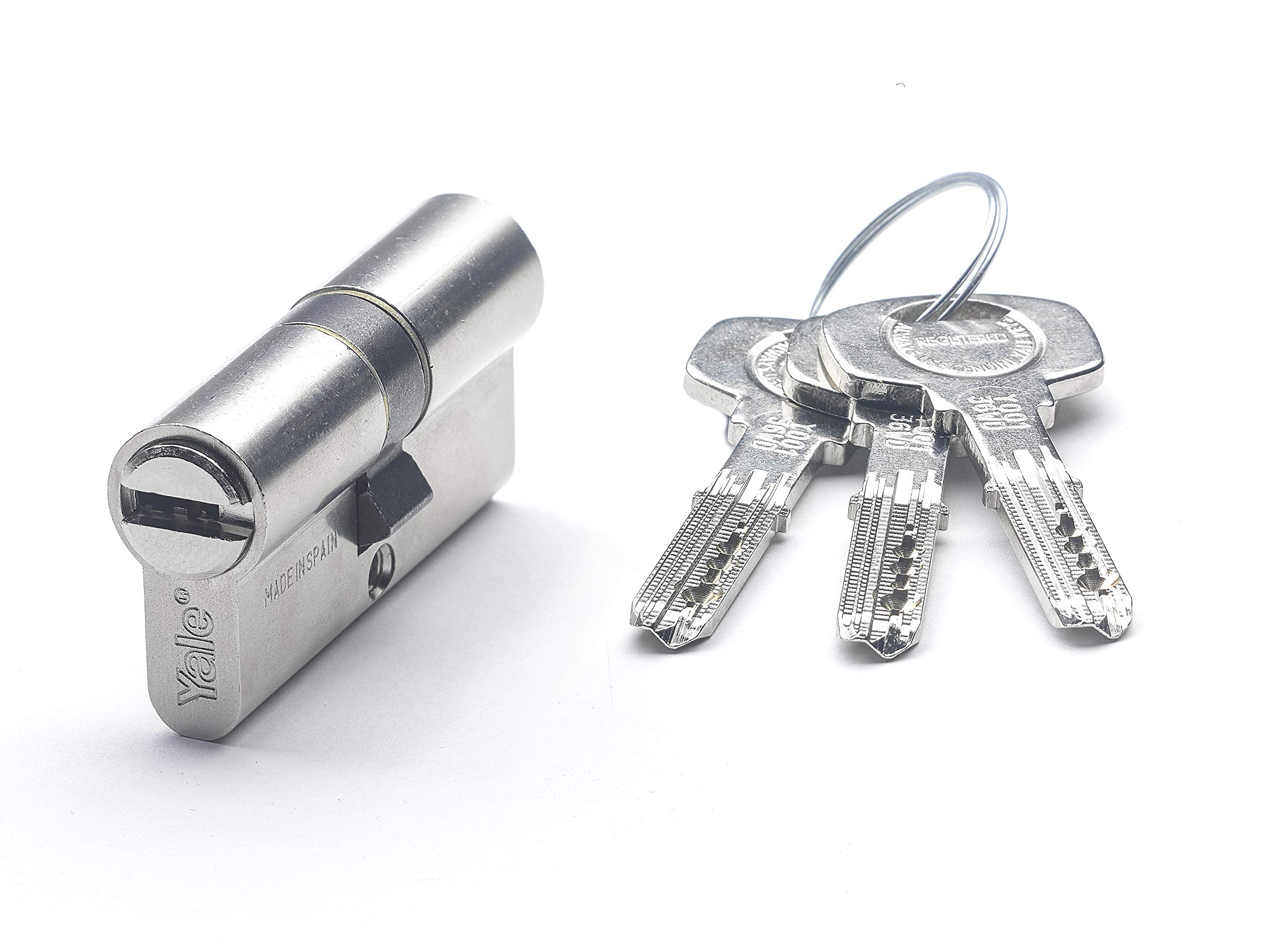 Yale YL63030HNLC, Security Cylinder, YL6, No, Short Car, Wrench, Nickel, 30 x 30 mm