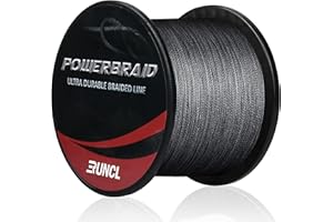 RUNCL PowerBraid Fishing Line 4/8/9 Strands, Braided Fishing Line 300/500/1000Yds - Seamless Weaving Tech, Enhanced Coating Tech, Zero Stretch, High Sensitivity, Smaller Diameter - Braid Line 15-115LB